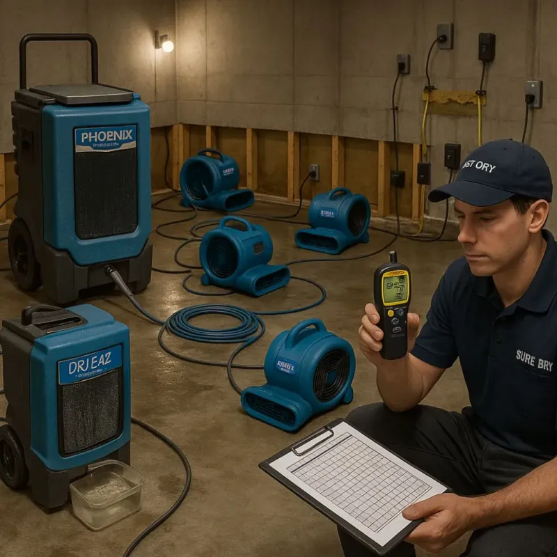 Structural Drying and Dehumidification process in Brentwood, TN